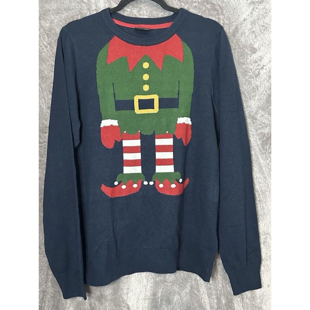 Livergy Size M, Navy Blue Elf Christmas Sweater